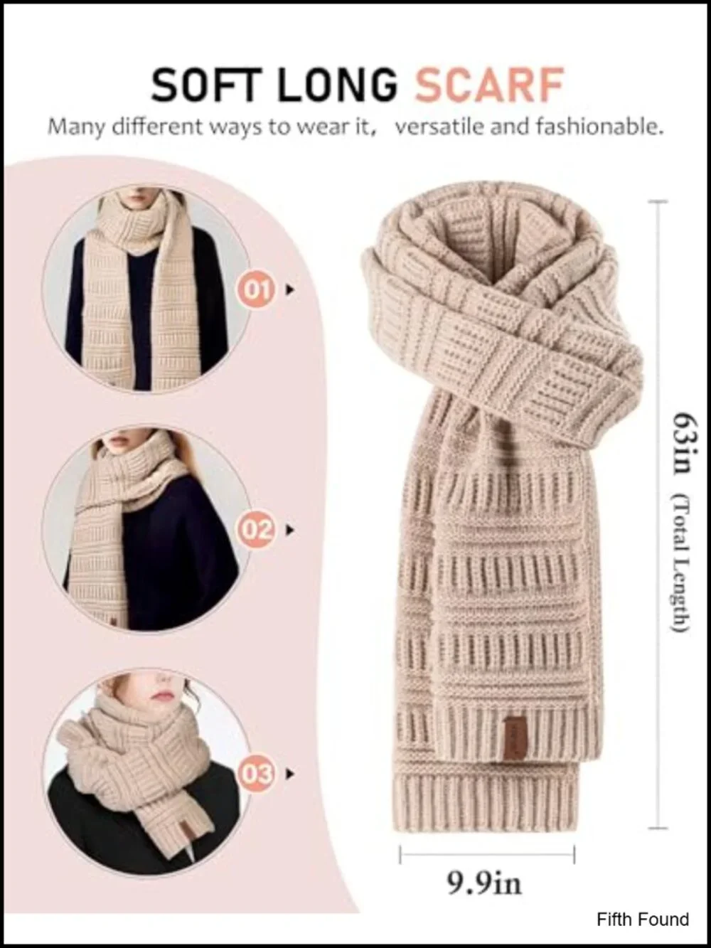 Fleece Lined Winter Accessories Set, Slouchy Beanie Scarf Gloves Headband 4